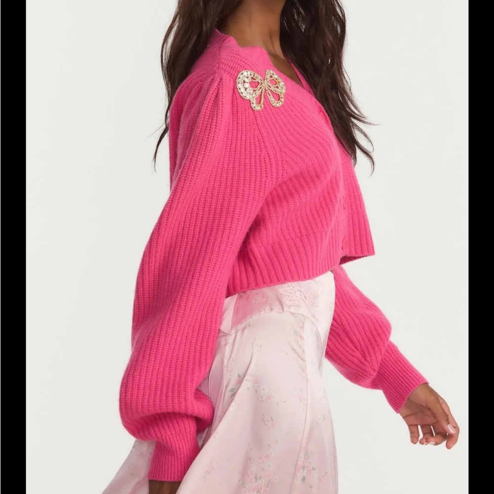 LoveShackFancy Pink Cardigan Sweater - Picture 5 of 10